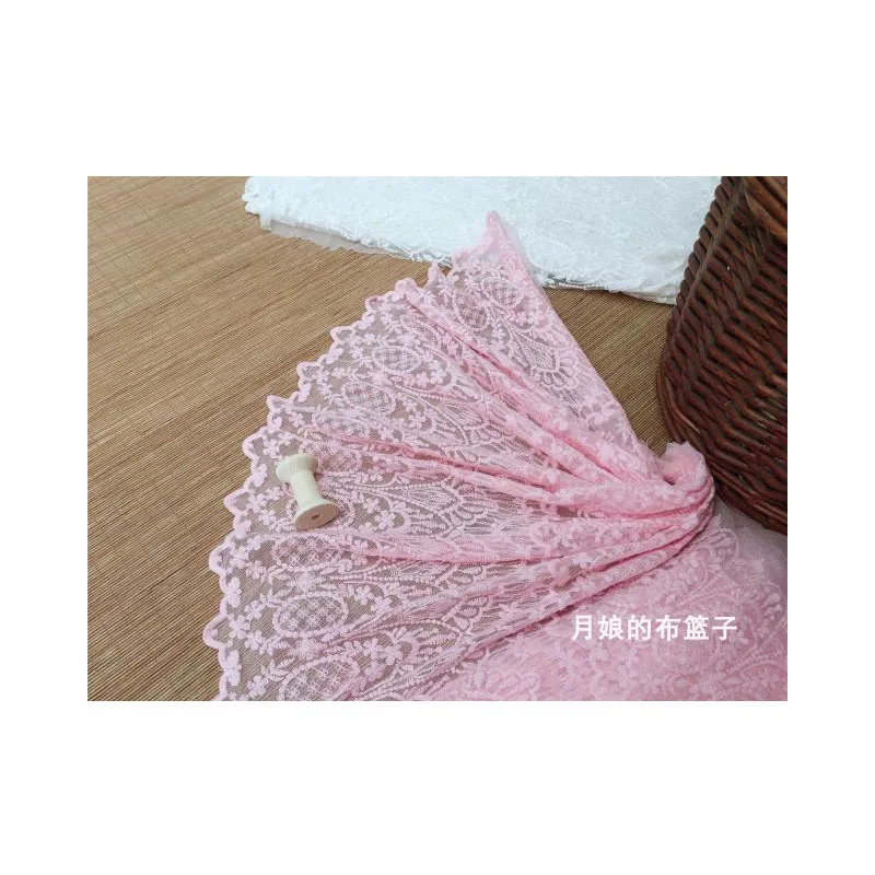 Pink/White Exquisite mesh cotton embroidery clothing lace accessories Lace 50 cm wide | Дом и сад