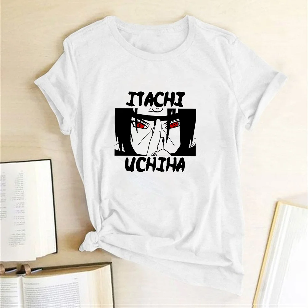 Summer Japanese Cartoon Ninja Women's T-shirt Anime Harajuku Itachi Print T Shirt Casual Plus Size Street Style Short Sleeve | Женская