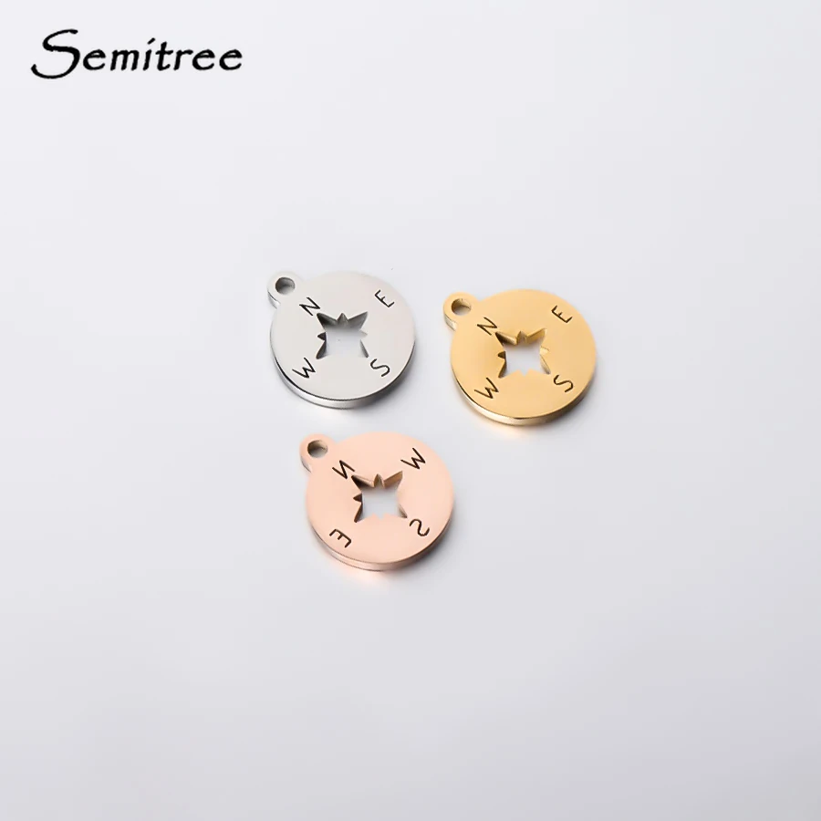 Semitree 5 шт. подвески из нержавеющей стальной компас Золотая подвеска на ожерелье