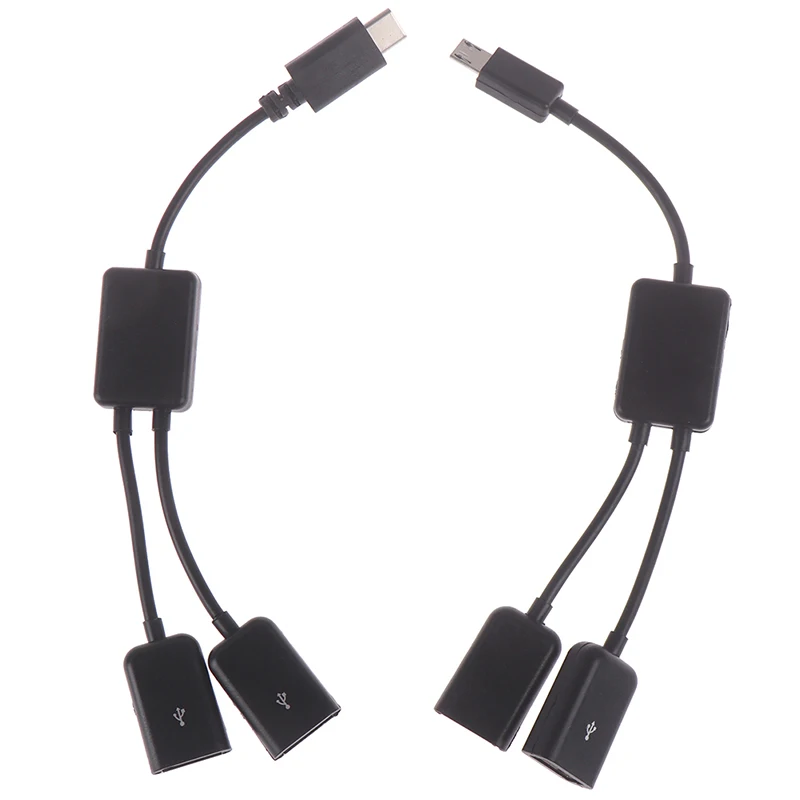 USB / Type C to 2 OTG Dual Port HUB Cable Y Splitter for Tablet Android Mouse Keyboard USB Type-C Adapter Converter