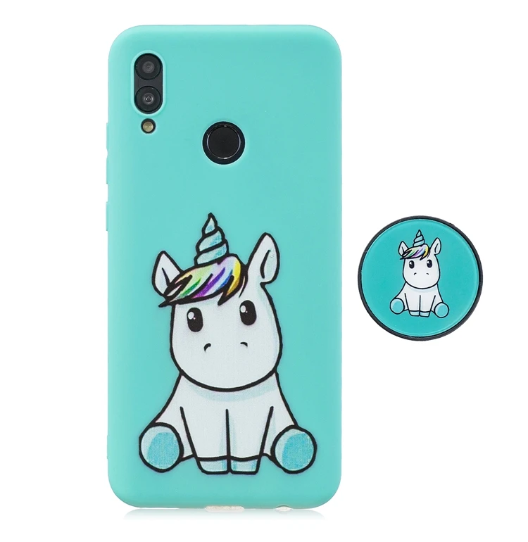 Для huawei P Smart чехол милый Единорог узор складывающаяся подставка держатель чехол для huawei P Smart Z PSmart мягкий TPU Coque