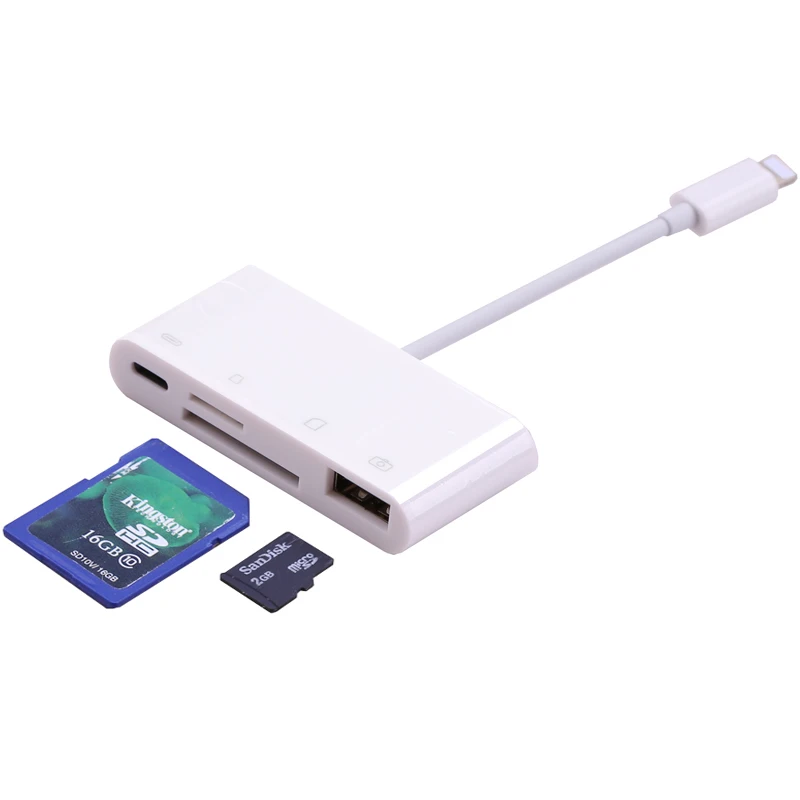 4 в 1 картридер OTG для iOS телефона SD TF карта памяти USB комплект подключения камеры