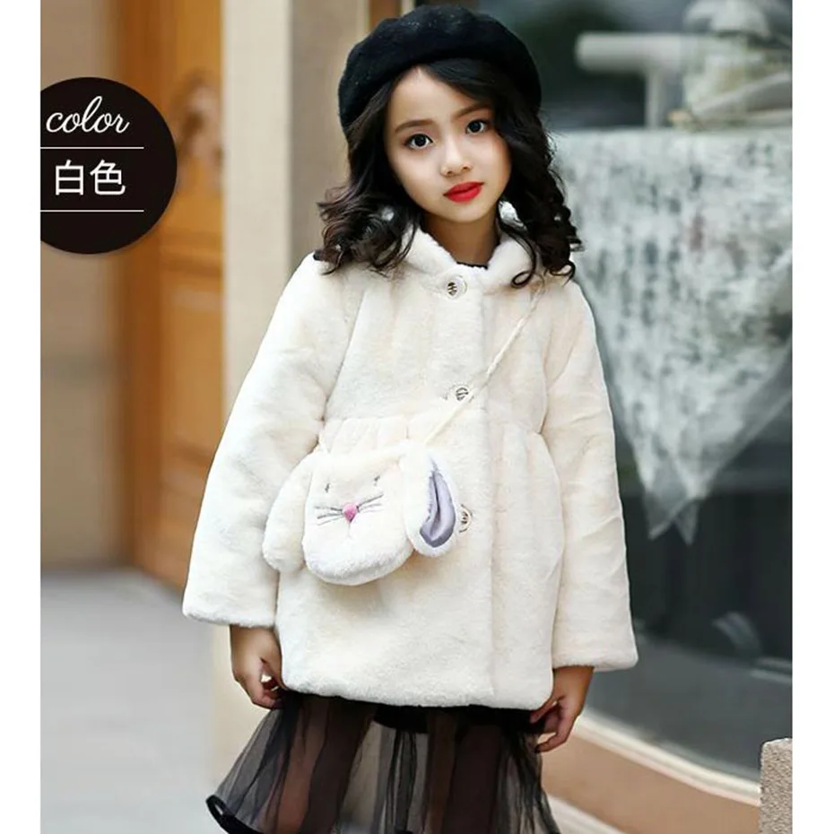 

Coat For Girls Cartoon Rabbit Girl Coat Soft Fur Children's Jacket Spring Autumn Teen Clothing For Girls 6 8 10 12 14 Year