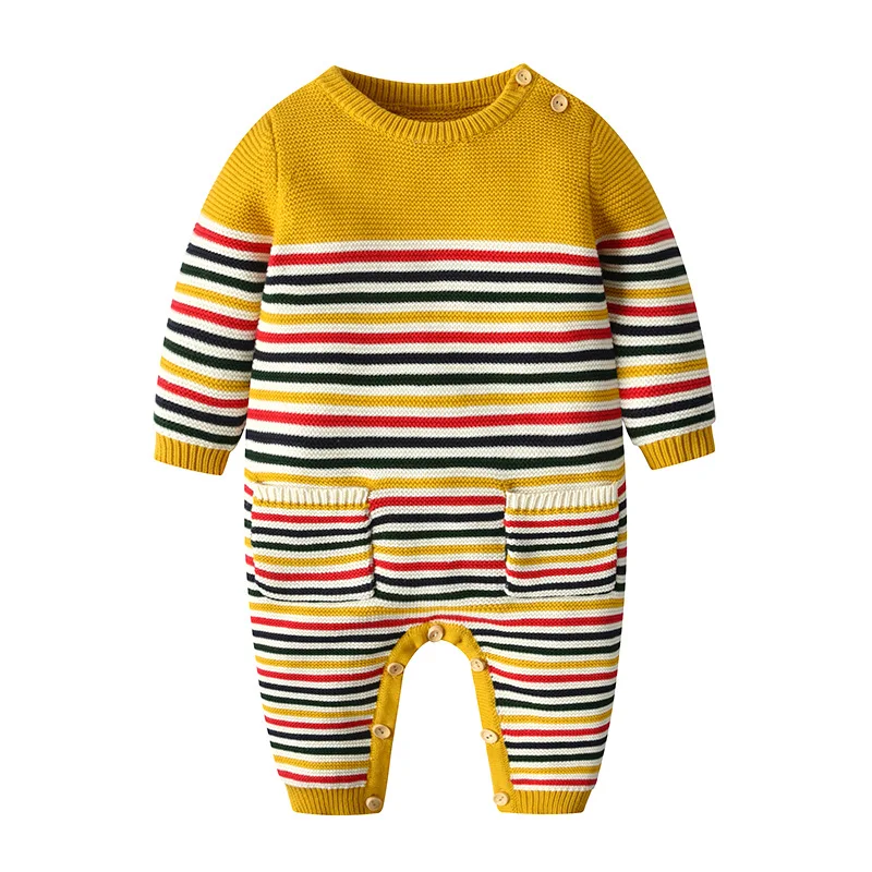 

Baby Rompers Knitted Newborn Autumn Winter Clothes 100%Cotton Toddler Kids Boys Girls Sweaters Jumpsuits Outfits One Pieces Wear