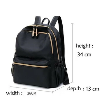 

Fashion Women Ladies Backpack Solid Casual Rucksack Oxford cloth Pack Black Backpack
