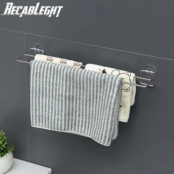 

Recableght Self-Adhesive Towel Bar Holder Stainless Steel Wall-Mounted Towel Stick Shelf Rack Stand Bathroom Toilet Accessories
