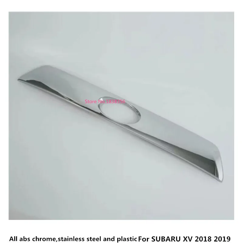 Car Sticker ABS Chrome Rear Back Door License Tailgate Bumper Frame Plate Trim Lamp Trunk Parts 1pcs For SUBARU XV