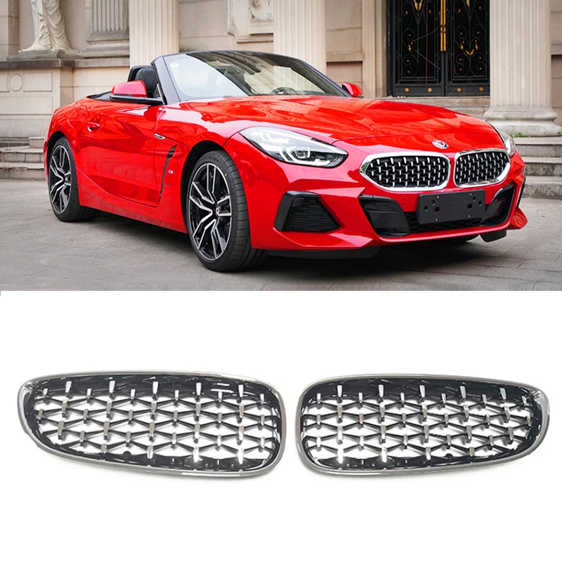 A Pair Diamond Style Car Front Bumper Kidney Grille Grills For BMW Z4 E89 2009-2016 Auto Accessories Car Styling Decoration