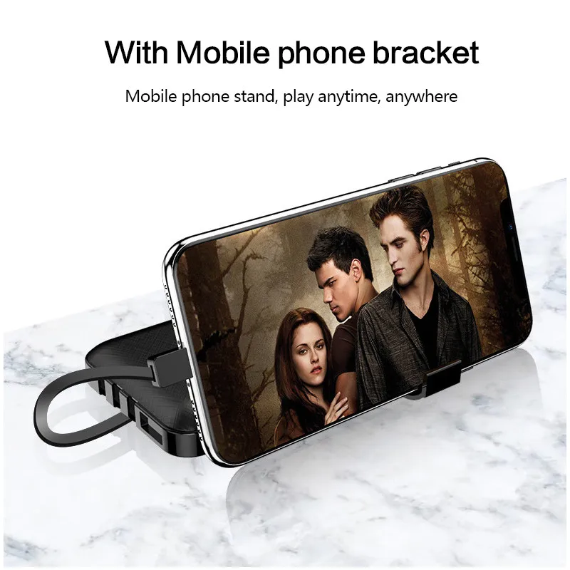 portable phone charger Portable Battery Pack 50000mAh With Mobile Phone Holder, Watch Movies, Fast Charging, External Battery, Built-in Charging Cable power bank 20000mah