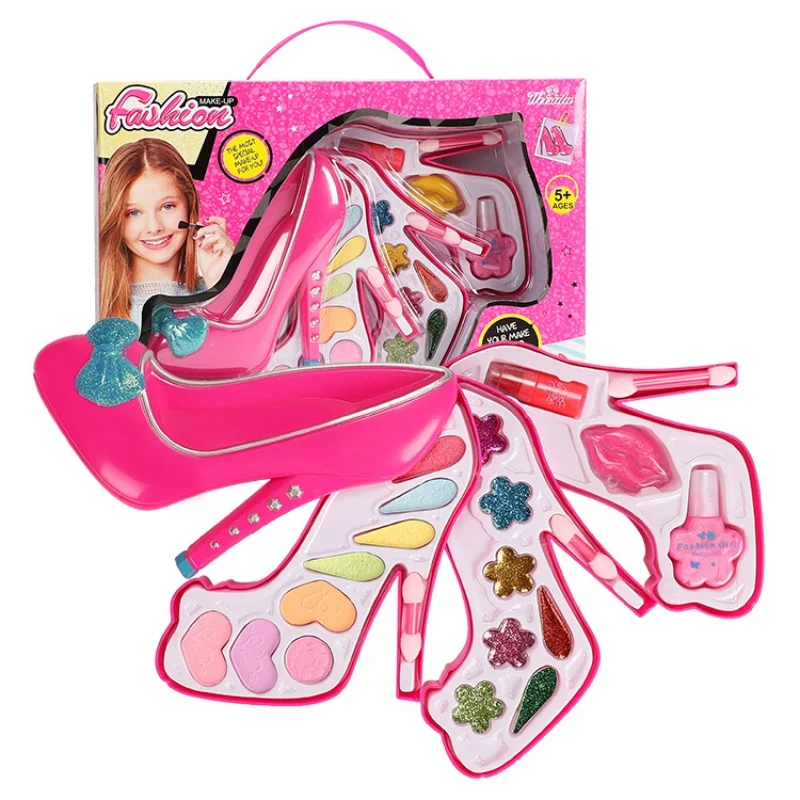 

Children's Non-Toxic High Heels Cosmetics Beauty Toys Pretend Play Girls Princess Makeup Box Set