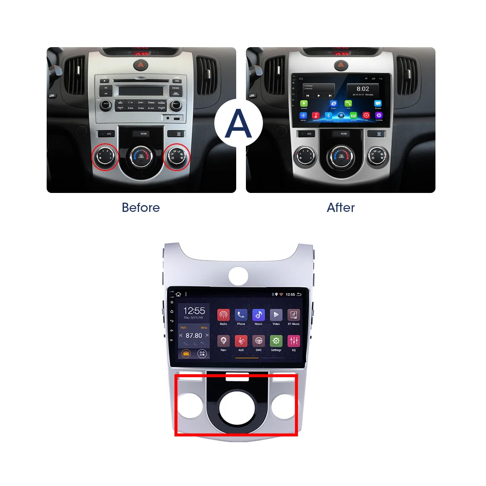 Android 9.1 Car 9 inch HD Auto radio For Kia Cerato Forte Koup MT 2008-2013 GPS Navigation multimed