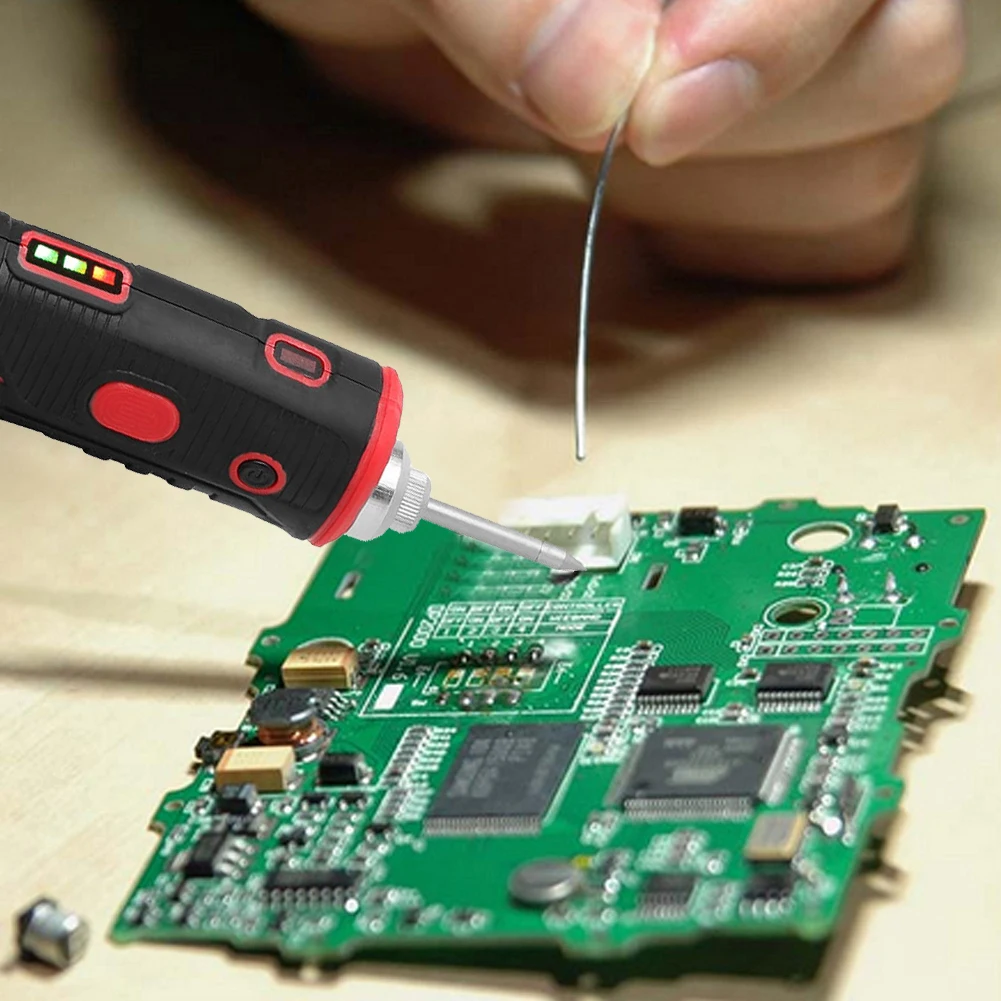 

USB Portable Wireless Solder Iron Household LED Light Rechargeable Battery Electric Cordless Soldering Heat Pencil Repair Tools