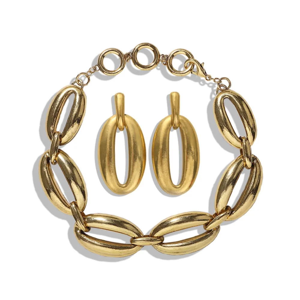 Dvacaman ZA Ретро Очаровательное ожерелье с цепочкой золотого цвета для женщин, вечерние ожерелья в стиле панк