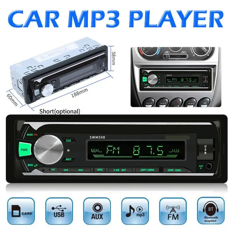 508 Bluetooth автомобильный стерео MP3 плеер AUX USB аудио копия радио приемник в тире головное устройство