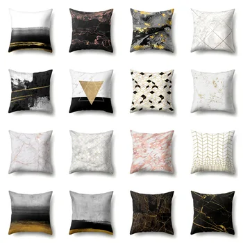 

Marble texture Polyester decorative pillowcase square pillowcase waist pillowcase decorative pillowcase car pillowcase