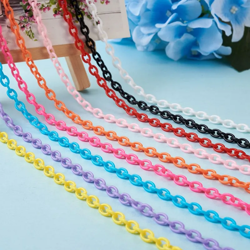 Acrylic Link Keychains Colorful Plastic Chain Links Jewelry Making Findings  20pc