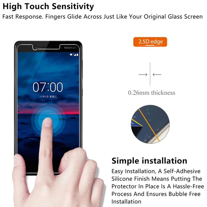 9H закаленное стекло для Nokia 7,1 Plus 8 9 закаленное стекло для Nokia 7 жесткая пленка для экрана стекло для Lumia 950 640 630 635 535 530 520