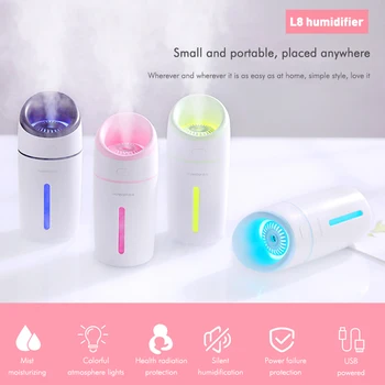 

mini Fashion Air humidifier eliminate static electricity clean air Care for skin Nano spray technology colorful light car office
