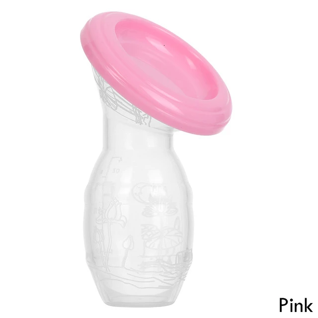 Pink Hot Baby Feeding Manual Breast Pump Partner Breast Collector Automatic Correction Breastmilk Silicone Breast Pump - Цвет: Pink