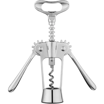 

Premium Wing Corkscrew with Linen Pouch All-In-One Wine & Beer Bottle Opener Wine Accessories Stainless Steel