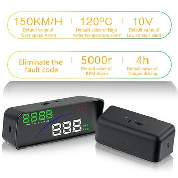 

OBD HUD Head-Up Display Car-styling Hud P9 Head UP Display Overspeed Warning Windshield Projector Alarm System Universal Auto