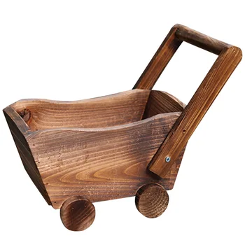 

Ornamental Table Patio Rustic Wooden Barrow Bedroom Garden Decor Balcony Flower Pot Home Office Shop Window Succulent Planter