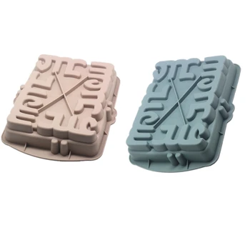 

1Pc Rectangular Silicone Cake Mold Geometric Pattern Non-stick Baking Pan Mousse/Jelly Mold Pastry Tools Big Size Safe in Oven