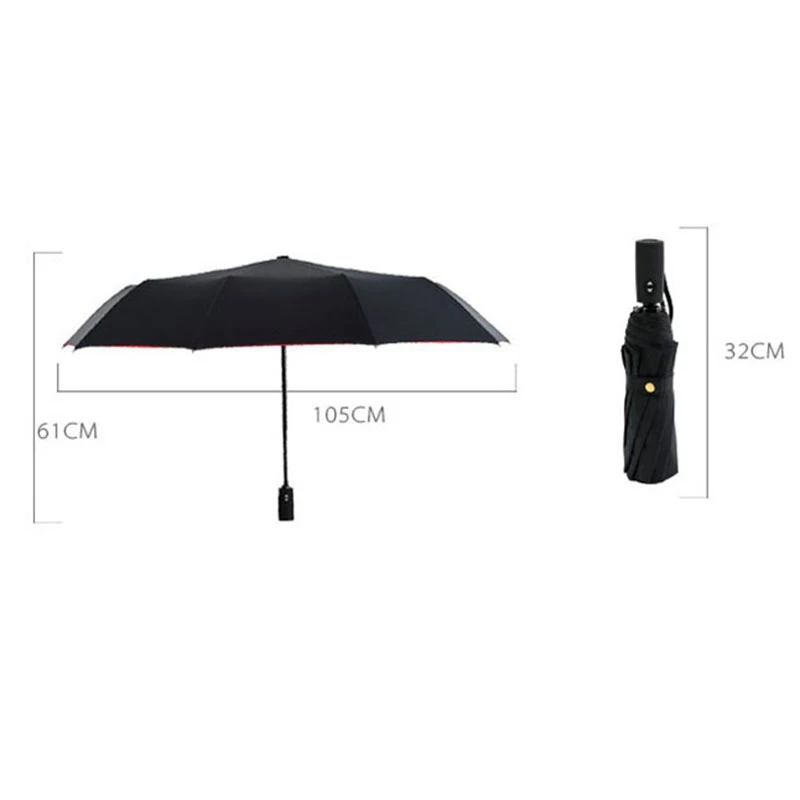 Полностью автоматический негабаритный Зонт усиленный складной Мужской Женский Зонт от дождя женский ветрозащитный деловой Зонт Re