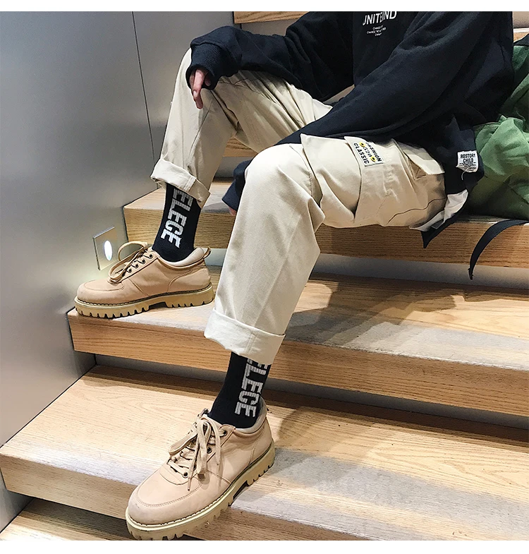 Мужские Винтажные брюки карго мужские s хип хоп хаки карманы джоггеры брюки мужские корейские модные тренировочные брюки зимние комбинезоны