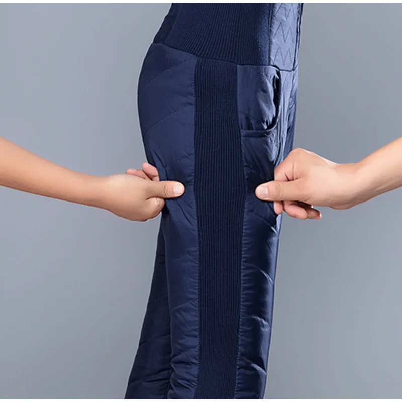 Зимние женские брюки-карандаш размера плюс 5XL с высокой эластичной талией, плотные теплые брюки для женщин, черные брюки в стиле пэчворк