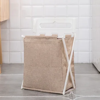 

Waterproof Big Bathroom Dirty Clothing Fabric Collapsible Hamper Large Foldable Storage Laundry Basket With Wheels