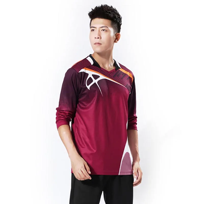 Quick Dry Breathable Badminton Long sleeve Men Women Sports Table Tennis T Shirts Team Game Running Training Long Sleeves