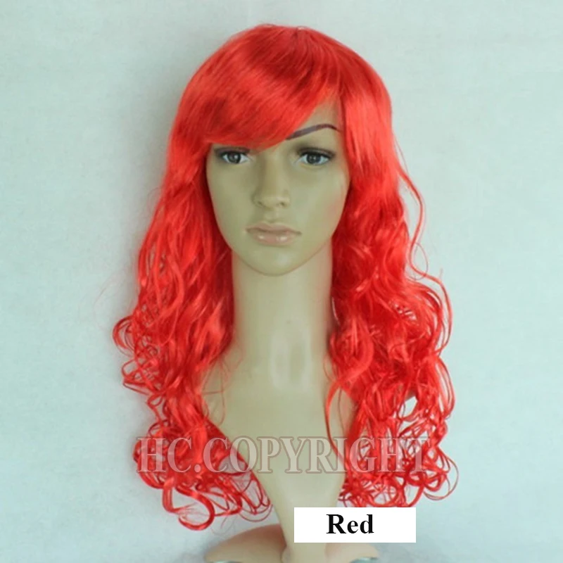 

50cm Anime Long Full Headwear Curly Wavy Wigs Costume Synthetic Fiber Party Cosplay Christmas Performance Multi Colors