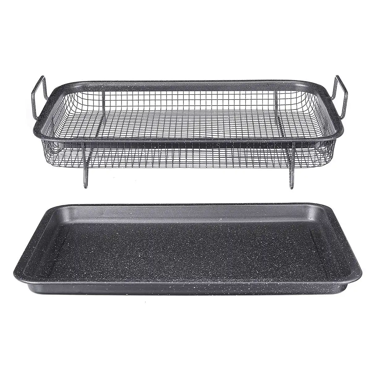 1pc Baking Tray Oil Frying Baking Pan Grill Crispy Mesh For Oven Air Fryer  BBQ Stainless Steel Copper Non-stick Chips Basket