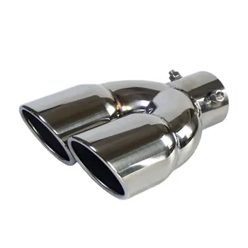 

Universal Car Exhaust Pipe Noise reducer Double Tube Auto Vehicle Inlet Dual Rear Muffler Exhaust Tip Tail Pipe Noise Canceller