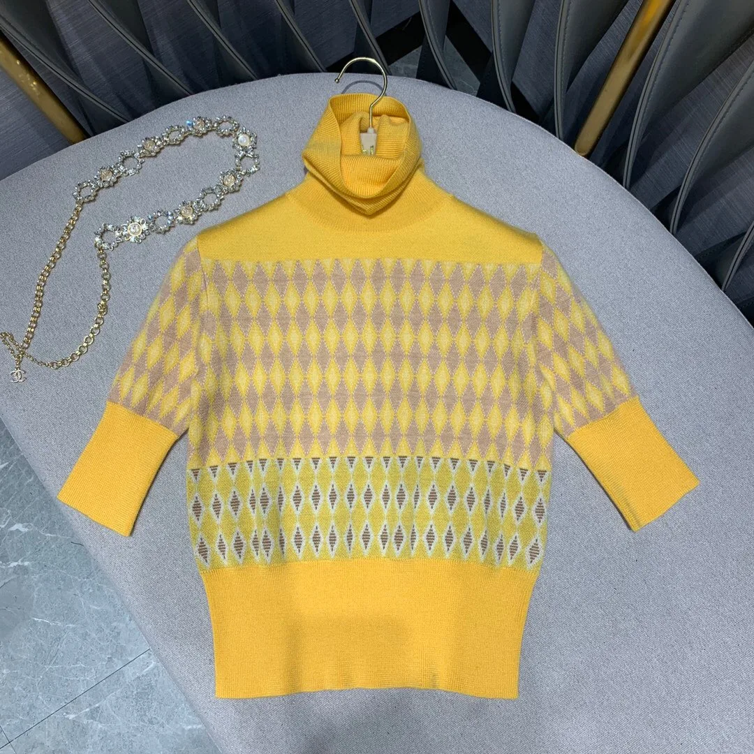 

2019 New Fashion Casual Elegant Warm Women Wool Sweaters and Pullovers Five-point Sleeve