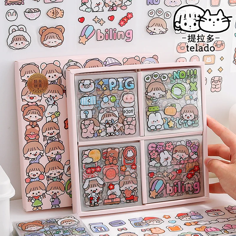 

100pcs Kawaii Stationery Stickers Butter Rabbit Diary 5 DIY Craft Scrapbooking Album Junk Journal Happy Planner Diary