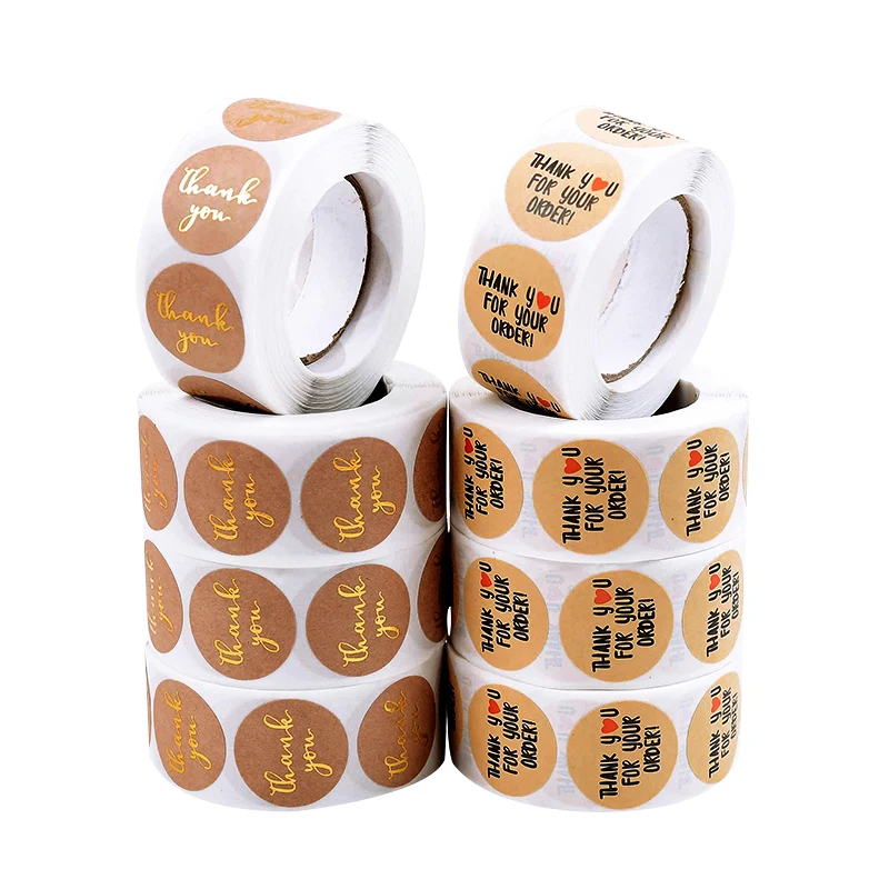 500pcs Thank You Stickers 1inch Round Gift Seal Label Sticker Diary Stationery Stickers For Wedding Party Decor Handmade Sticker