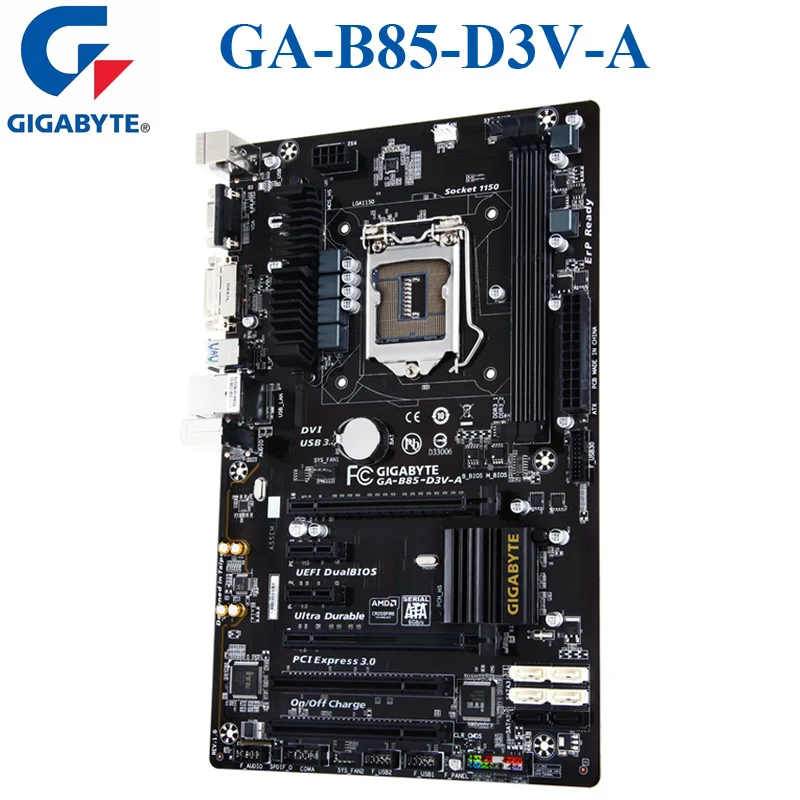 LGA 1150 Gigabyte GA-B85-D3V-A оригинальная материнская плата USB3.0 DDR3 16G B85 B85-D3V-A настольная материнская плата SATA3 системная плата Б/у