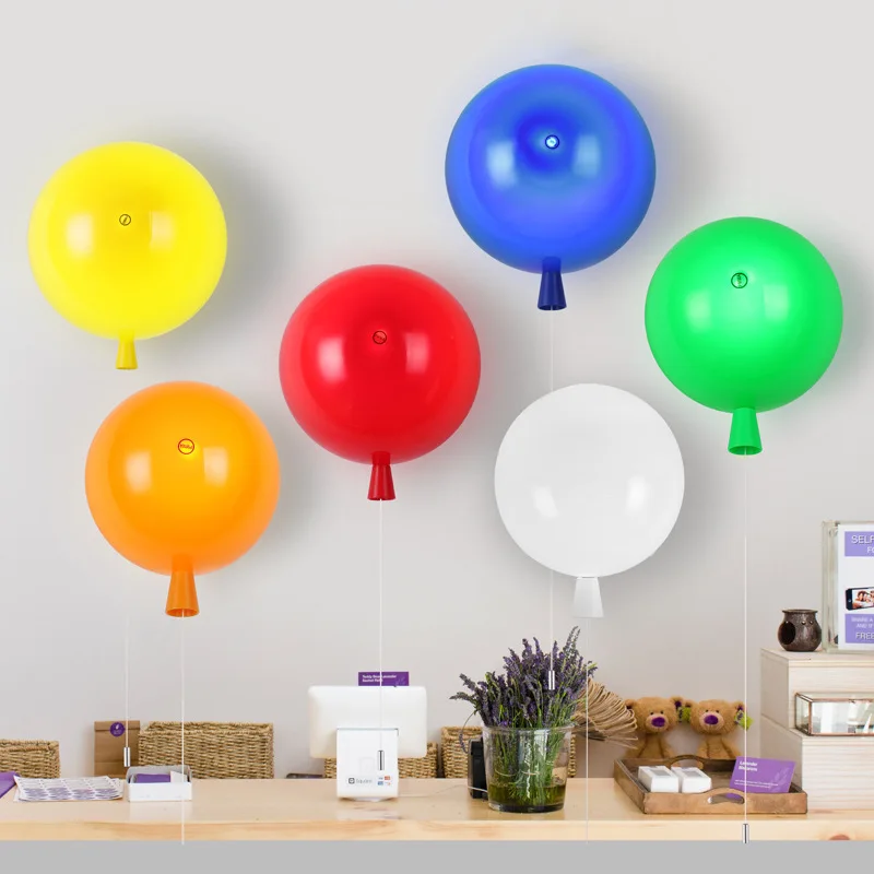 

Yellow/White/Green/Orange/Red Balloon wall lamps globe modern wall lights loft wall lamps in kids children's room baby's bedroom