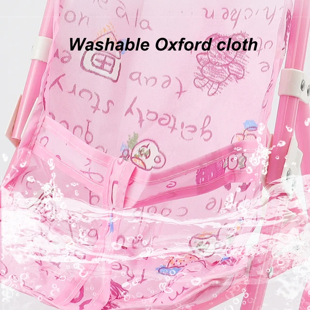 Doll Stroller Sturdy Great Nurturing Toy Kids Doll Pushchair with Baby Doll Foldable Mini Strollers Toys Gift for Children 6