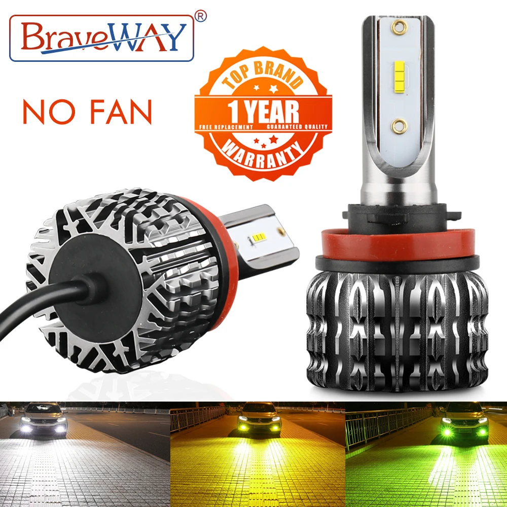 BraveWay 10000LM H4 H7 светодиодный головной светильник лампы Hi/короче спереди и длиннее