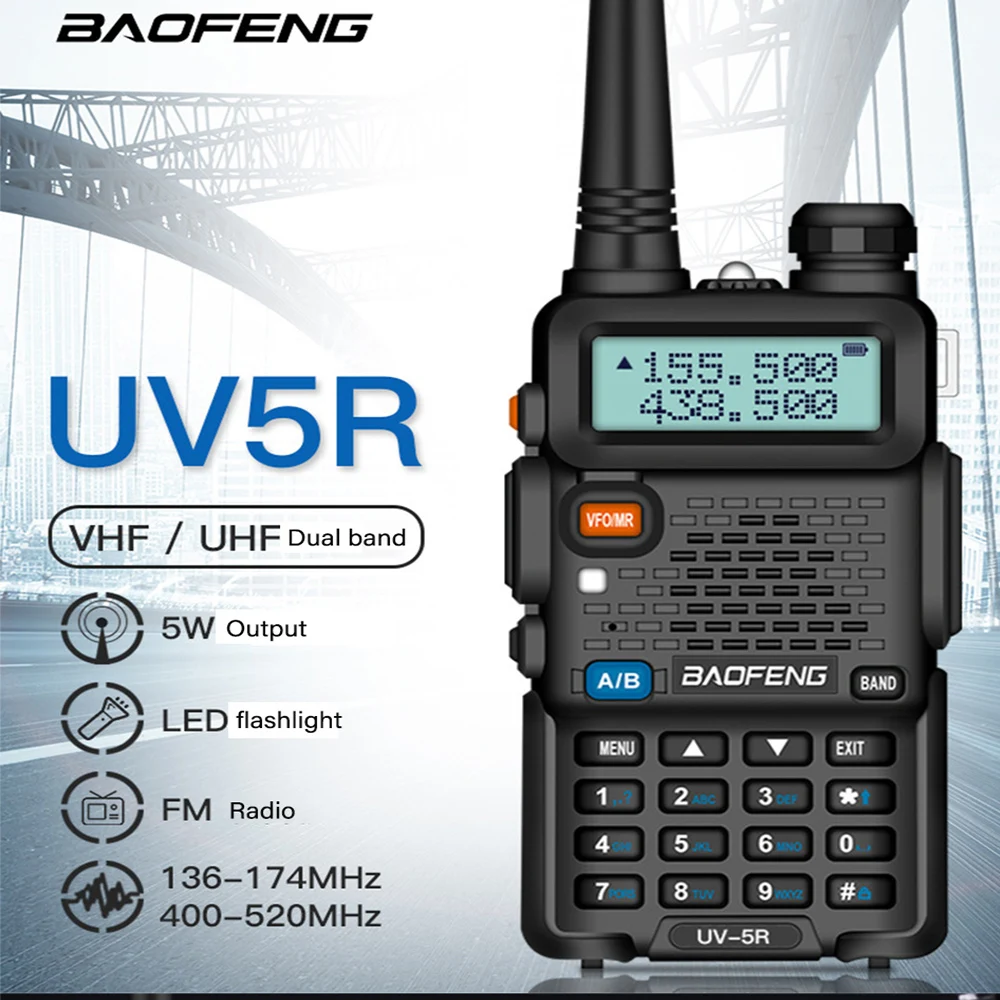 Baofeng UV-5R рация профессиональная CB радиостанция приемопередатчик 5 Вт VHF UHF портативный UV 5R Охота ветчина радиоселектор