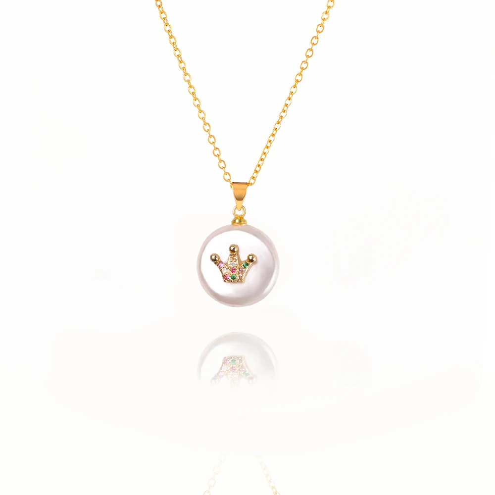 Модное разноцветное жемчужное ожерелье с подвеской в стиле бохо, женское уникальное жемчужное ожерелье с инкрустированным цирконием, ювелирное изделие, подарок - Окраска металла: N1318-1