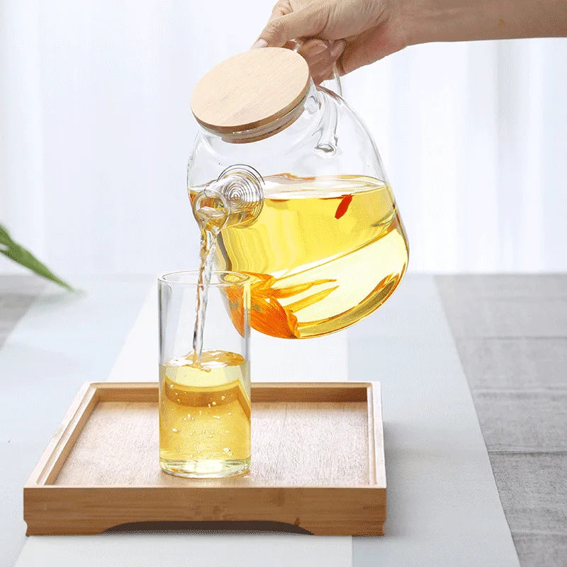 Ming shang de Large Capacity Glass Teapot Heated Glass Pot Borosilicate Glass Kettle Manufacturers Wholesale Customizable