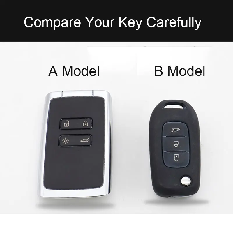 Copri chiave per auto in lega di zinco per catena portachiavi con copertura chiave in Silicone Renault Kadjar Megane Koleos QM5 QM6 2016 2018 - H98661ca8050c460f94b8f9222811fa27h