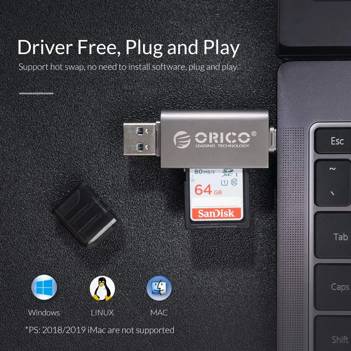 Orico type-C USB 3,0 2 в 1 SD/Micro SD TF высокоскоростной OTG считыватель карт памяти для type-C смартфон планшет компьютер ноутбук