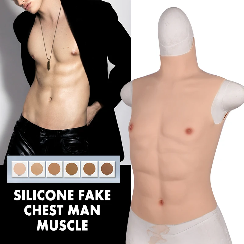 SiliconeArtificialFakeChestManFalseMuscleHunkCostumeHalloween