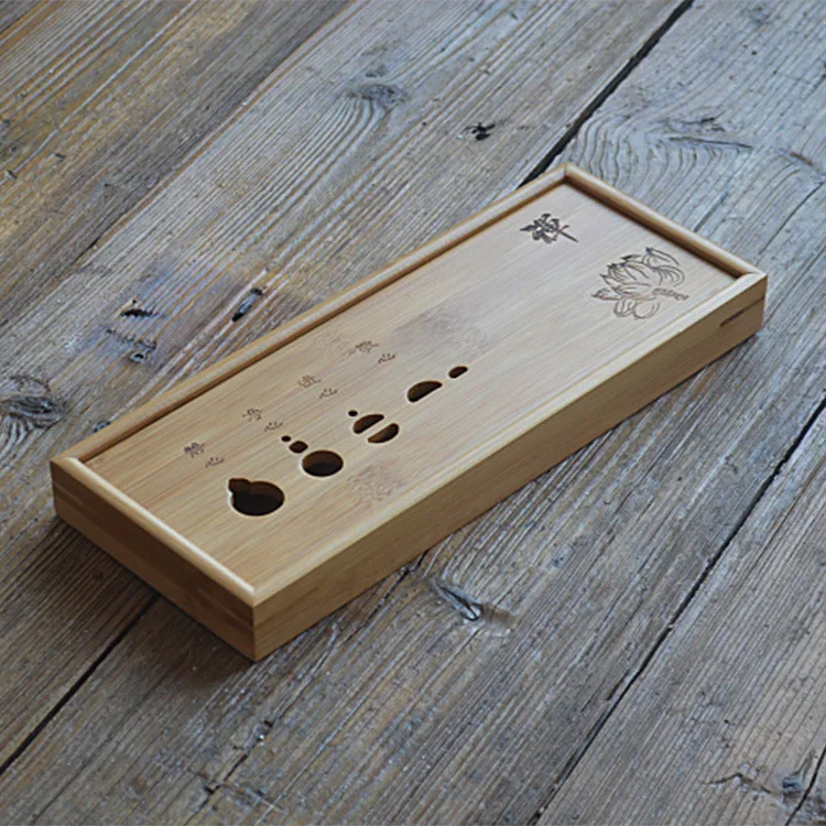 

Small Bamboo Tea Tray Square Meditation Bamboo Tea Tray Small Bamboo Mini Storage Water Tray Tea Plateau Kung Fu Tea Set