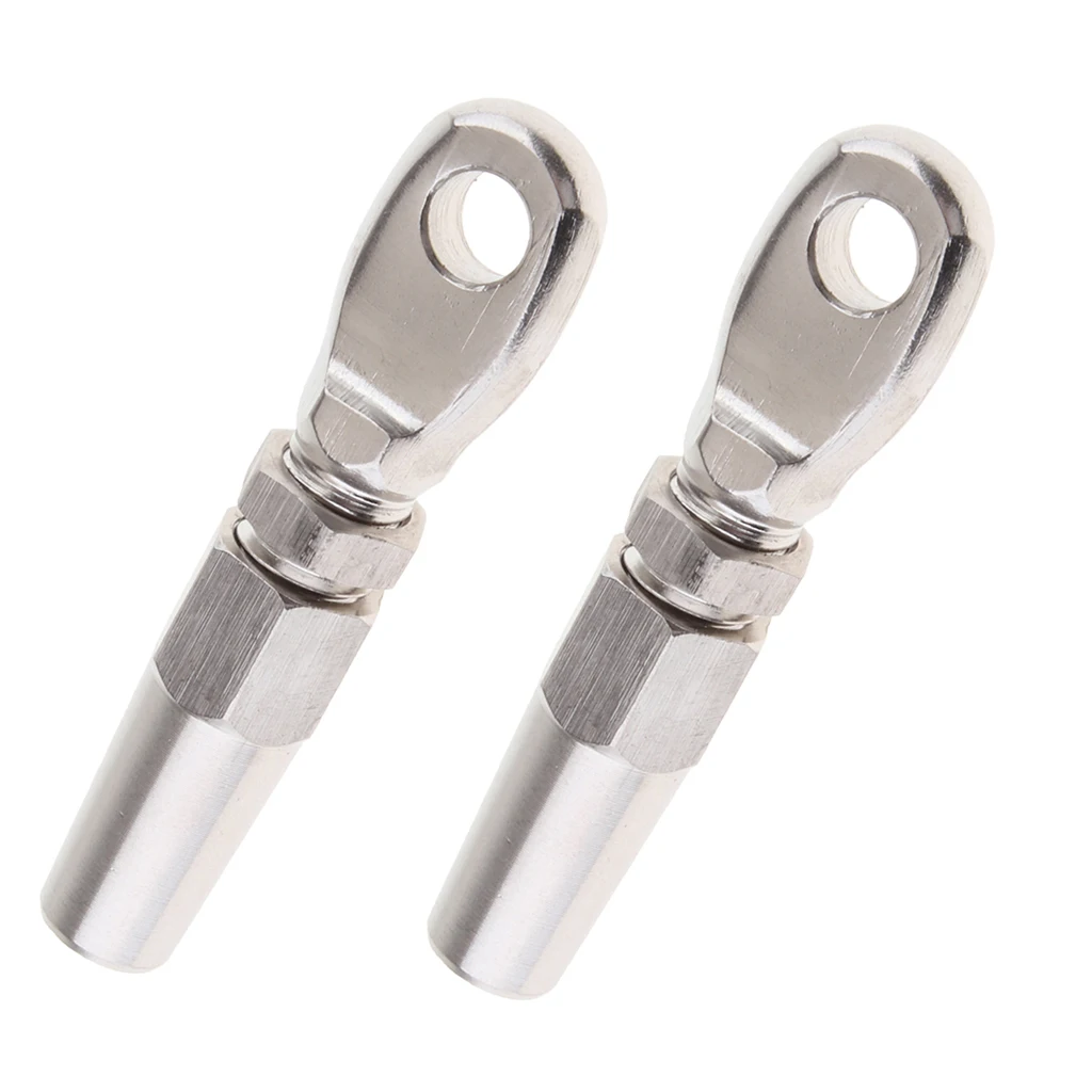 2x 4mm 316 Stainless Steel Wire Rope Swageless Eye Terminal End Compression 2x 4mm 316 Stainless Steel Wire Rope Swageless Eye Terminal End Compression